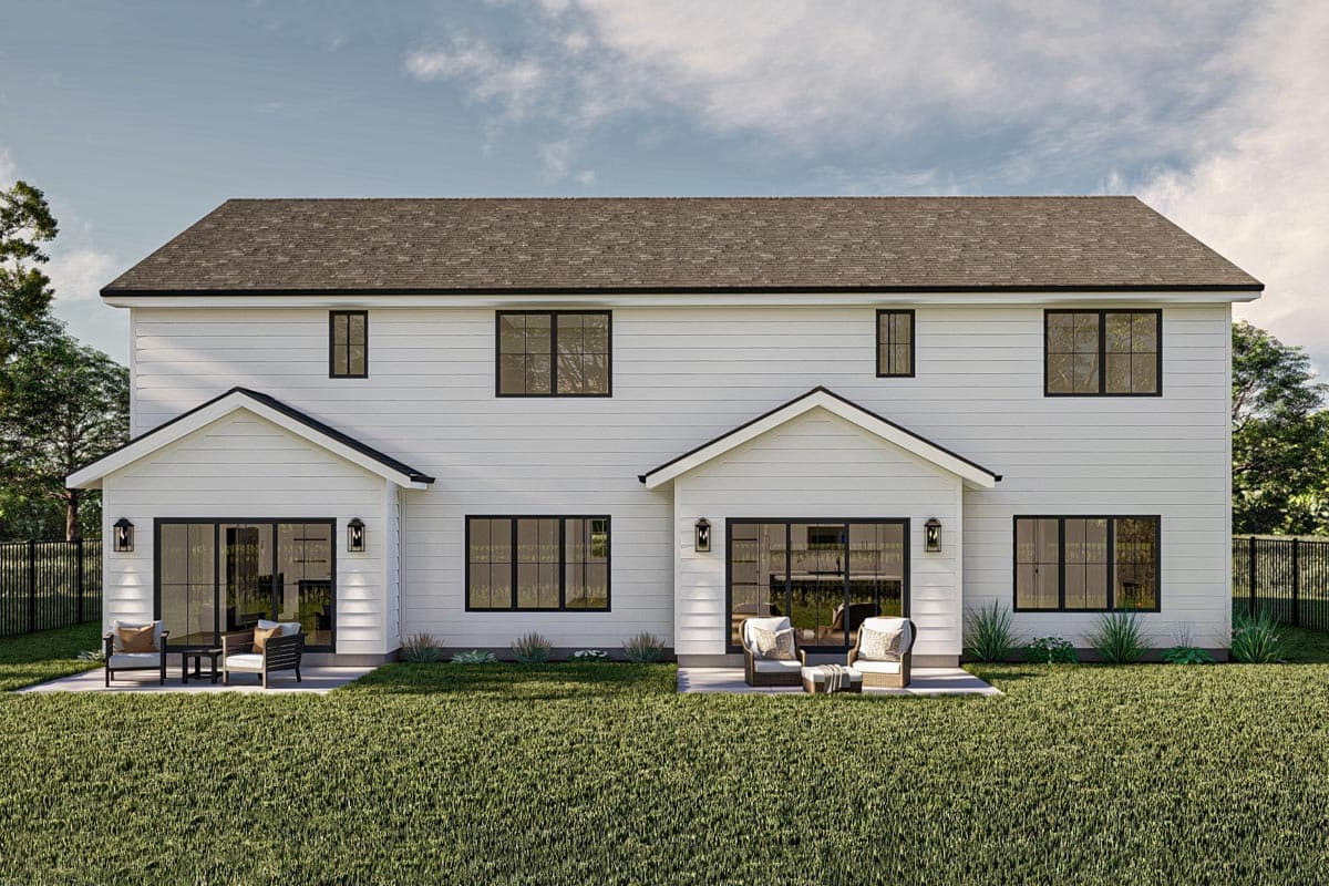 Plan 623280DJ: Modern Craftsman-Style Duplex House Plan with 3 Bed Units Under 1850 Square Feet - Image #13 - Craftsman, New American