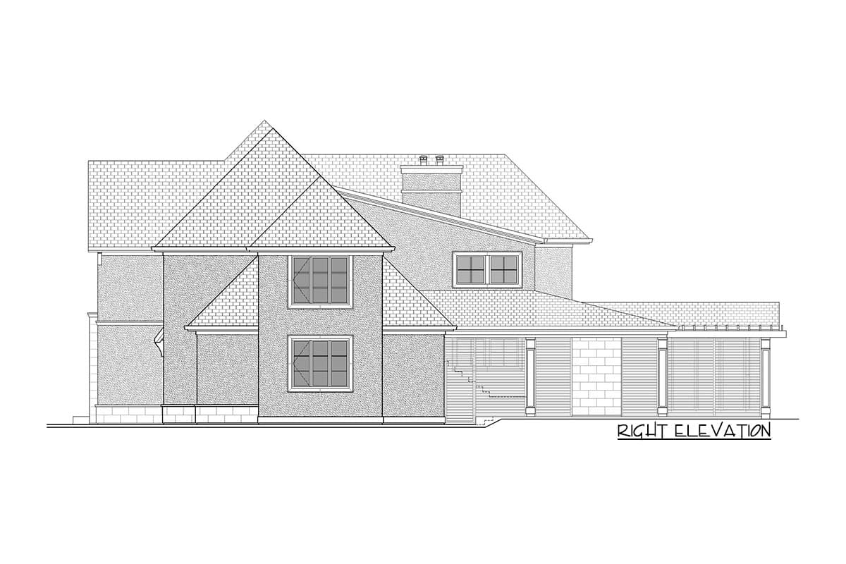 Plan 770514JME: Contemporary French Country Plan with Two-Story Great Room and Outdoor Fireplace - Image #38 - Contemporary, European, French Country, Transitional