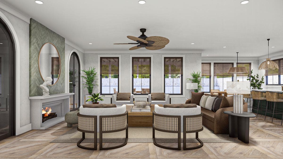Plan 623281DJ: 4 Bed Southwest House Plan Under 3000 Sq Ft - Image #10 - Adobe , Southwest, Spanish