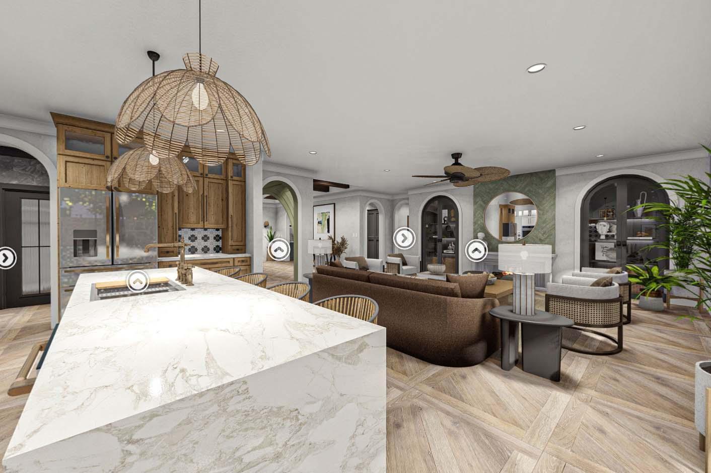 Plan 623281DJ: 4 Bed Southwest House Plan Under 3000 Sq Ft - Virtual Tour Cover Image - Adobe , Southwest, Spanish