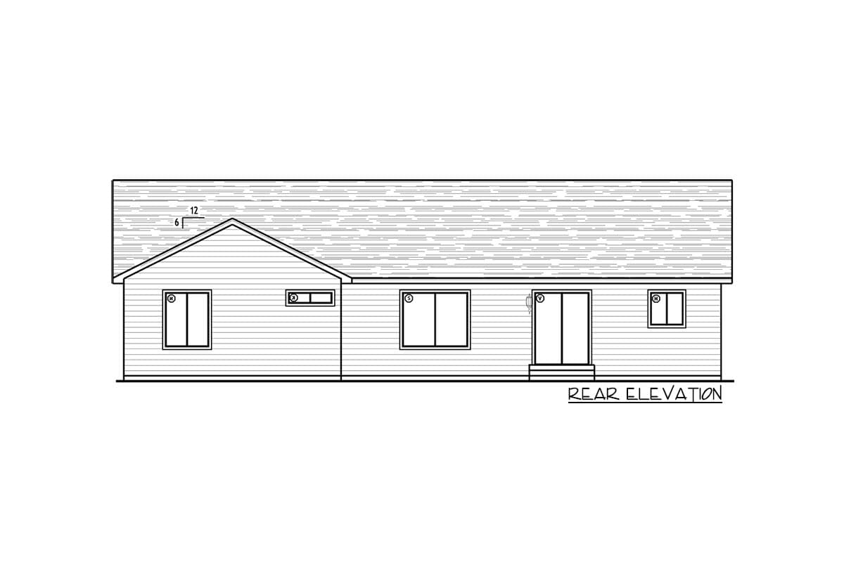 Plan 849017PGE: 1632 Sq Ft Traditional 4 Bed Ranch House Plan Under with Bedrooms To One Side - Image #4 - Ranch, Traditional