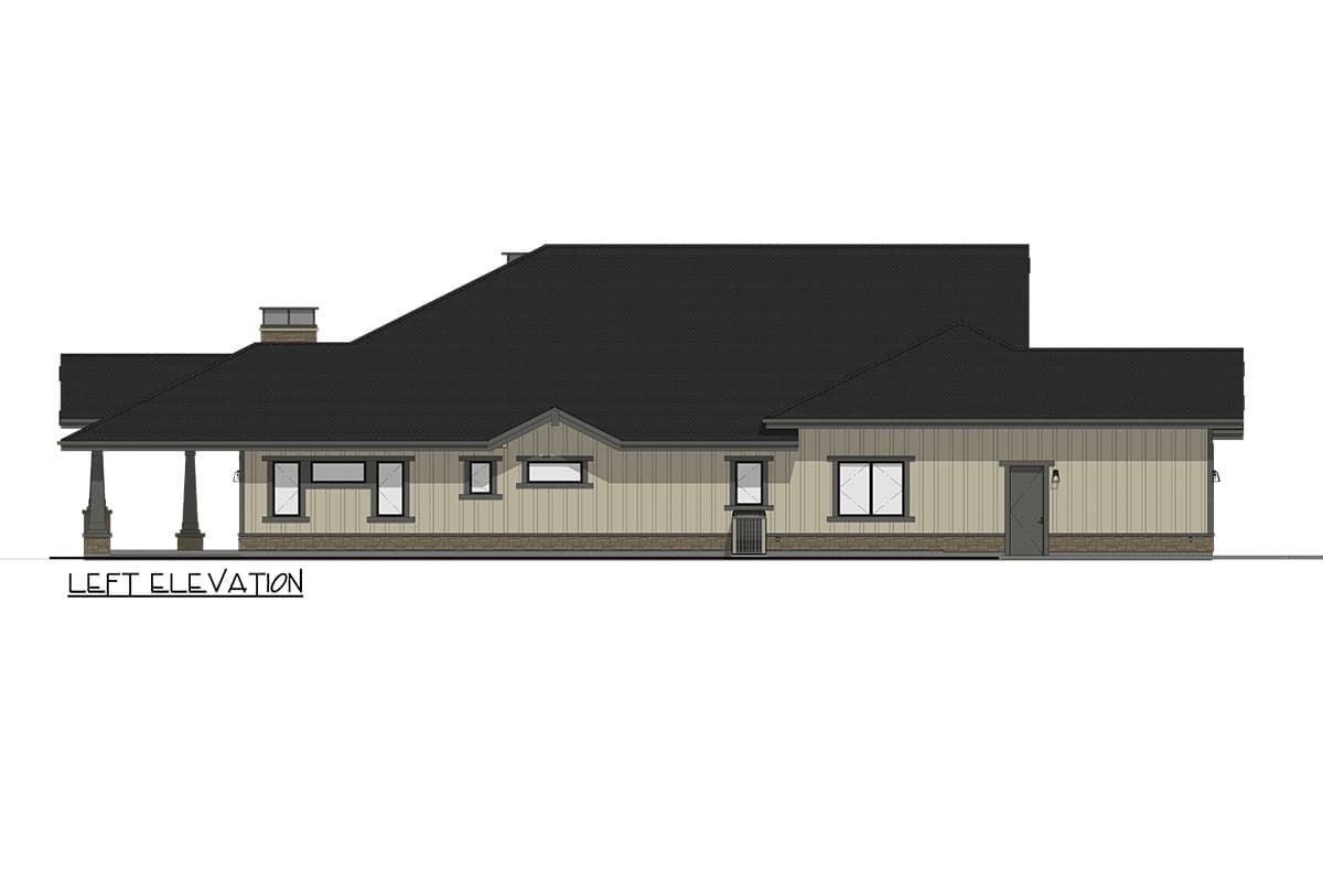Plan 64542SC: One-Story Craftsman House Plan with Home Office and Fitness Room - 3651 Sq Ft - Image #12 - Craftsman, Mountain, Northwest, Ranch, Rustic