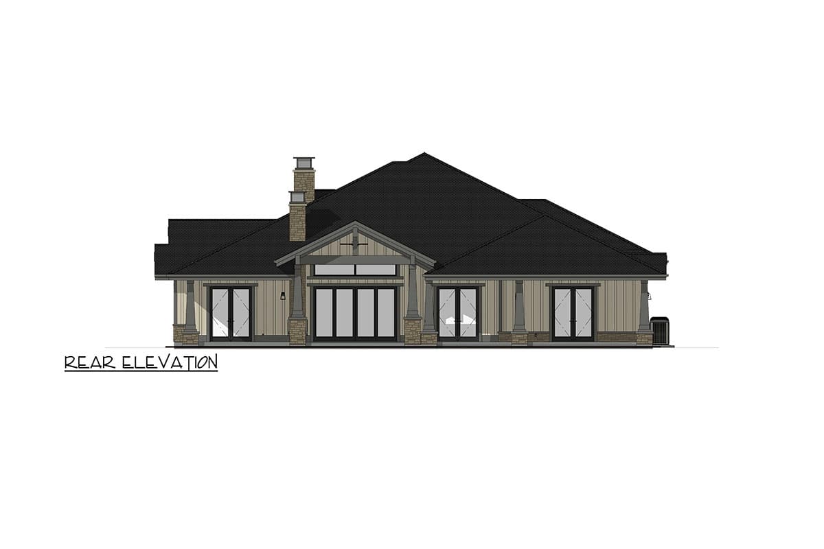 Plan 64542SC: One-Story Craftsman House Plan with Home Office and Fitness Room - 3651 Sq Ft - Image #13 - Craftsman, Mountain, Northwest, Ranch, Rustic