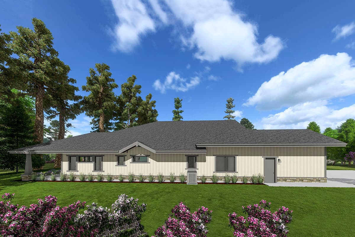 Plan 64542SC: One-Story Craftsman House Plan with Home Office and Fitness Room - 3651 Sq Ft - Image #7 - Craftsman, Mountain, Northwest, Ranch, Rustic