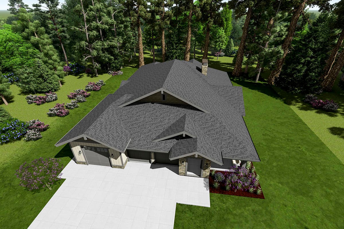 Plan 64542SC: One-Story Craftsman House Plan with Home Office and Fitness Room - 3651 Sq Ft - Image #10 - Craftsman, Mountain, Northwest, Ranch, Rustic