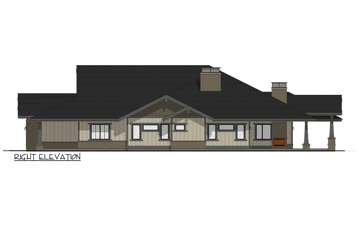 Plan 64542SC: One-Story Craftsman House Plan with Home Office and Fitness Room - 3651 Sq Ft - Image #14 - Craftsman, Mountain, Northwest, Ranch, Rustic