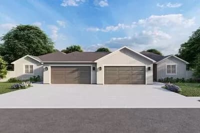 3-Bed Duplex House Plan with Matching Units Under 1800 Square Feet
