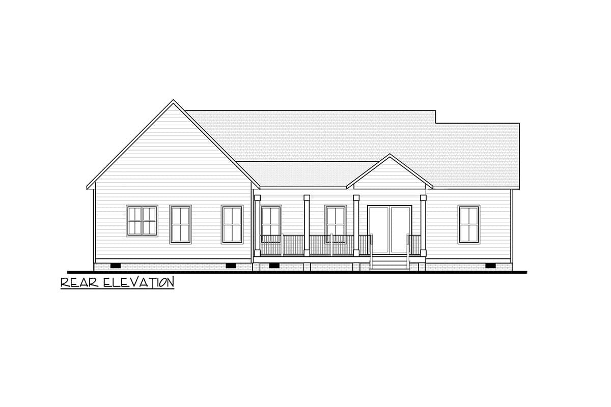 Plan 83651CRW: 3-Bed Modern Farmhouse with Two-Story Great Room and Bonus Room - 1664 Sq Ft - Image #14 - Country, Craftsman, Modern Farmhouse, New American, Ranch