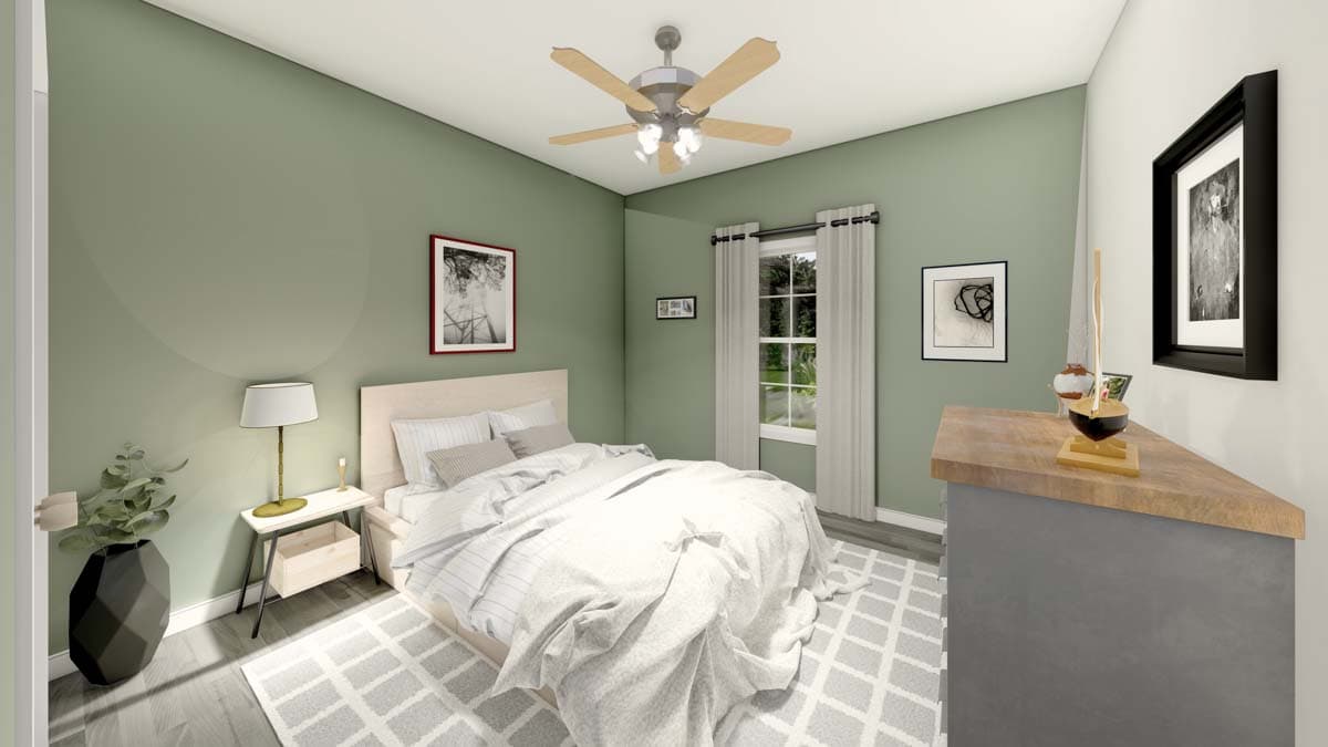 Plan 83651CRW: 3-Bed Modern Farmhouse with Two-Story Great Room and Bonus Room - 1664 Sq Ft - Image #9 - Country, Craftsman, Modern Farmhouse, New American, Ranch