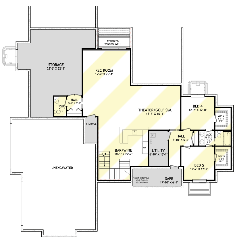 Plan 703015TYL: Expandable Transitional Farmhouse House Plan with 4-Car Garage - 2731 Sq Ft - Floor Plan - Optional Lower Level - Country, Modern Farmhouse, New American, Transitional