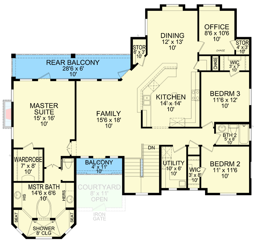 Plan 36693TX: Euro-Contemporary House Plan with Indoor-Outdoor Living on Main Floor - Floor Plan - 2nd Floor - European, Transitional