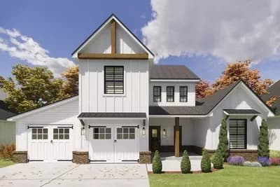 2-Story Modern Farmhouse Under 1850 Square Feet with 4 Beds