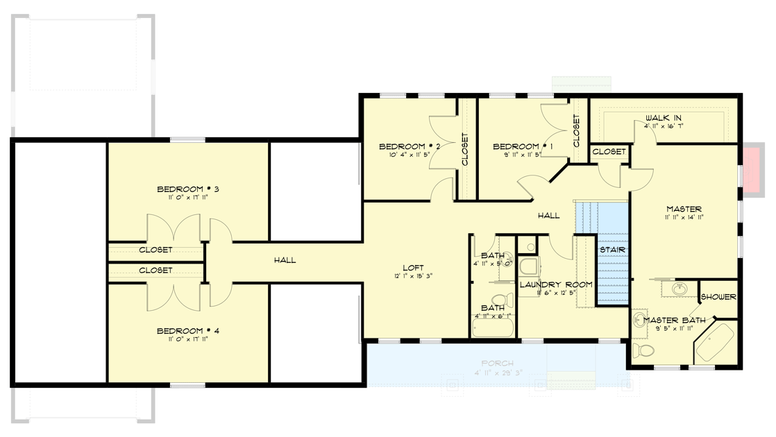 Plan 61241UT: Traditional 5 Bed Home Plan with RV Garage and Possible Lower Level ADU Apartment  - Floor Plan - 2nd Floor - Country, Traditional