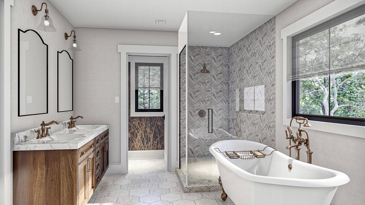 Plan 623282DJ: 2790 Square Foot Modern Cottage with All 4 Bedrooms Upstairs - Image #13 - European, Transitional