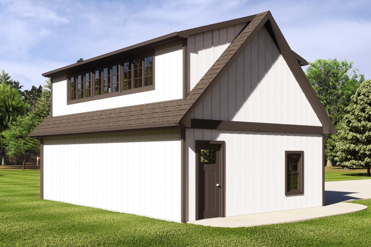 Plan 135240GRA: 2-Car 600 Sq Ft Detached Garage Plan with Flexible Loft Above - Image #4 - Craftsman, Traditional