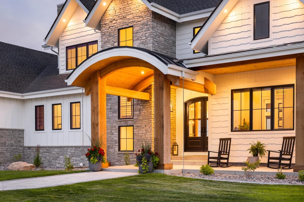 Plan 95219RW: Transitional Farmhouse Plan with Home Office and 4-Car Garage and Lower Level Expansion - Image #4 - Modern Farmhouse, New American, Transitional