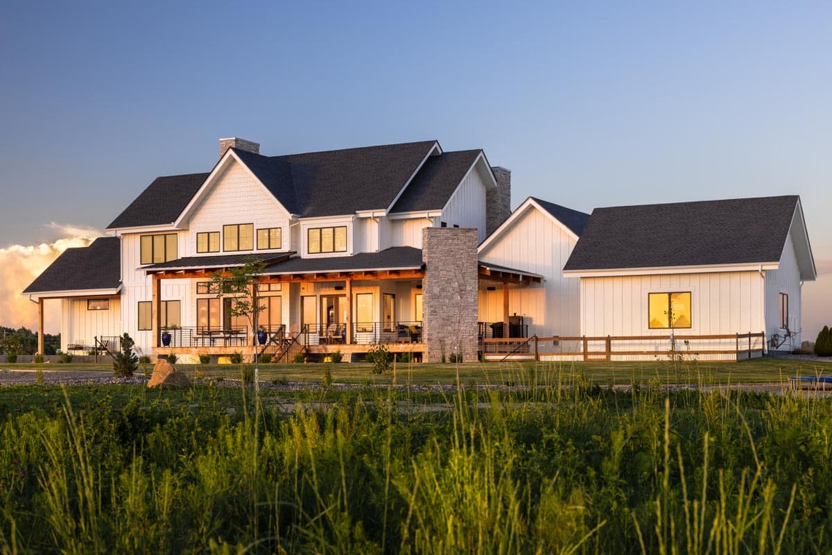 Plan 95219RW: Transitional Farmhouse Plan with Home Office and 4-Car Garage and Lower Level Expansion - Image #5 - Modern Farmhouse, New American, Transitional