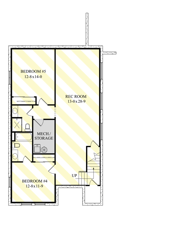 Plan 95220RW: Narrow Lot Contemporary House Plan with Rooftop Deck and Lower Level Expansion - Floor Plan - Optionally Finished Lower Level - Contemporary, Mid Century Modern, Modern