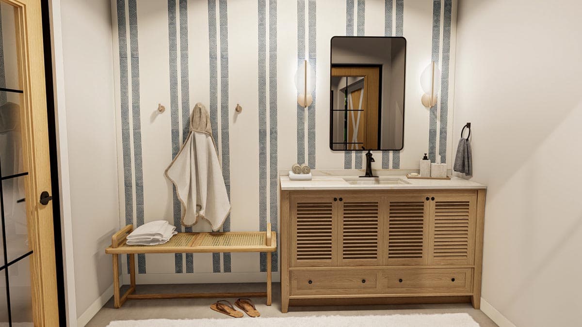 Plan 623283DJ: 362 Sq Ft Pool House with Covered Patio Outside and a Wet Bar - and More - Inside - Image #4 - Craftsman, New American