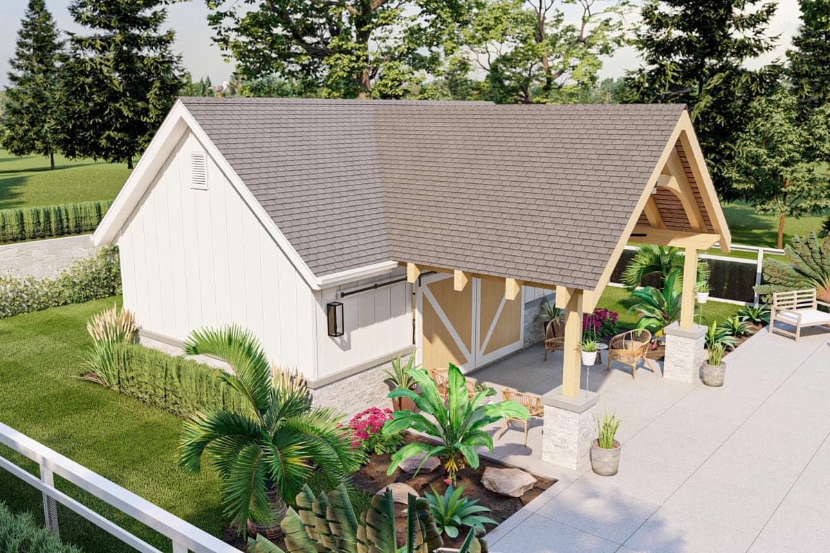 Plan 623283DJ: 362 Sq Ft Pool House with Covered Patio Outside and a Wet Bar - and More - Inside - Image #6 - Craftsman, New American