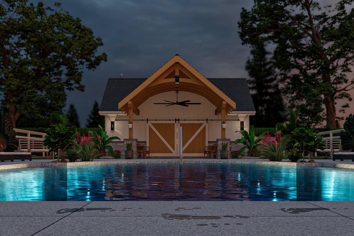 Plan 623283DJ: 362 Sq Ft Pool House with Covered Patio Outside and a Wet Bar - and More - Inside - Image #12 - Craftsman, New American