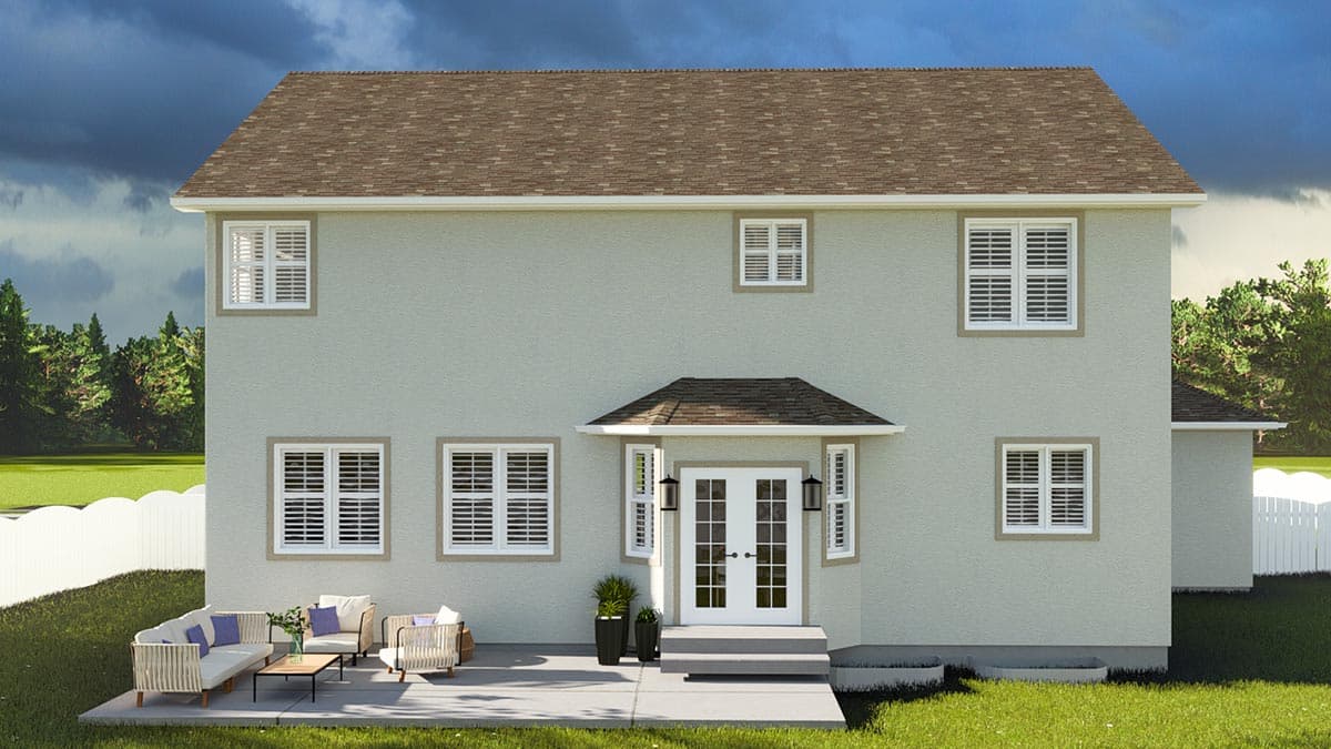 Plan 61238UT: 2641 Square Foot 2-Story House Plan with Home Office and Upstairs Laundry - Image #4 - Traditional