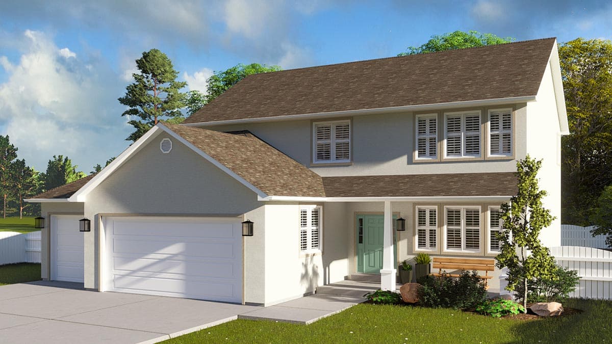 Plan 61238UT: 2641 Square Foot 2-Story House Plan with Home Office and Upstairs Laundry - Image #6 - Traditional