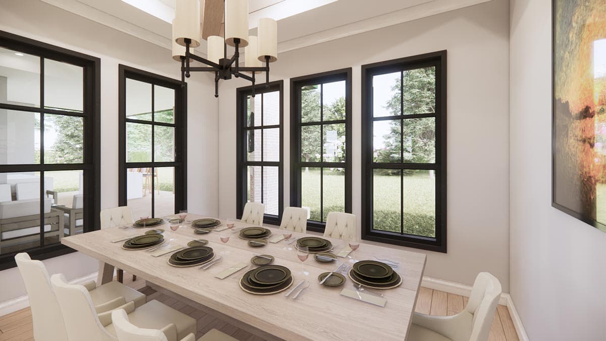 Plan 56541SM: Transitional Farmhouse Plan with Two-Story Great Room and Outdoor Fireplace - 2768 Sq Ft - Image #8 - Cottage, Country, Farmhouse, Modern Farmhouse, New American, Transitional