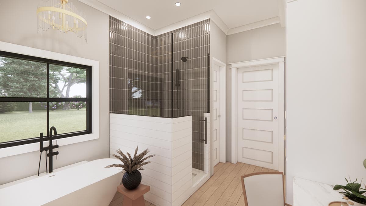 Plan 56541SM: Transitional Farmhouse Plan with Two-Story Great Room and Outdoor Fireplace - 2768 Sq Ft - Image #11 - Cottage, Country, Farmhouse, Modern Farmhouse, New American, Transitional