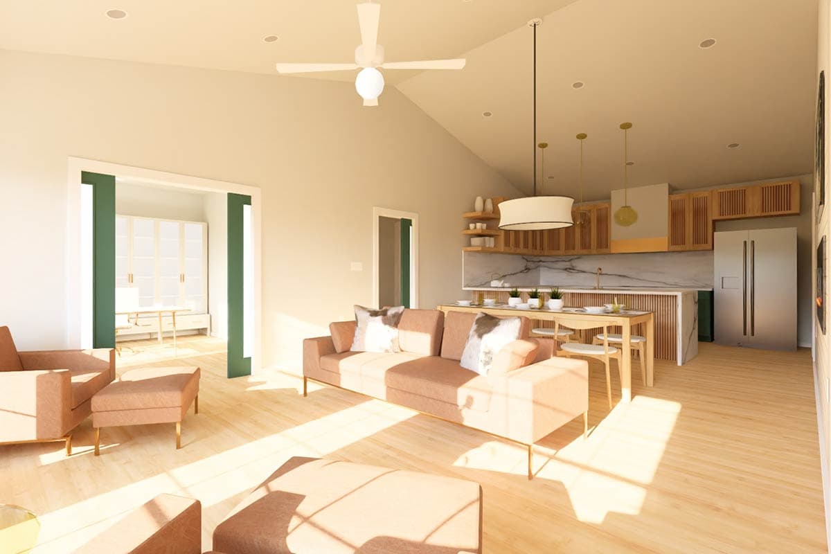 Plan 67768MG: New American House Plan with 3 Beds and 2-Car Garage - 1360 Sq Ft - Image #5 - Country, Craftsman, New American, Ranch