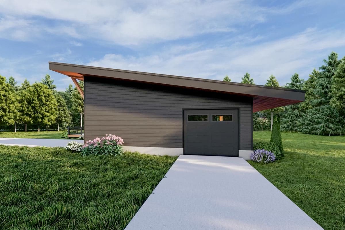 Plan 680192VR: Contemporary Lakehouse Plan with 16-Foot Sloped Ceiling and 4-Sided Fireplace - Image #9 - Contemporary, Mid Century Modern, Modern, Mountain, Northwest