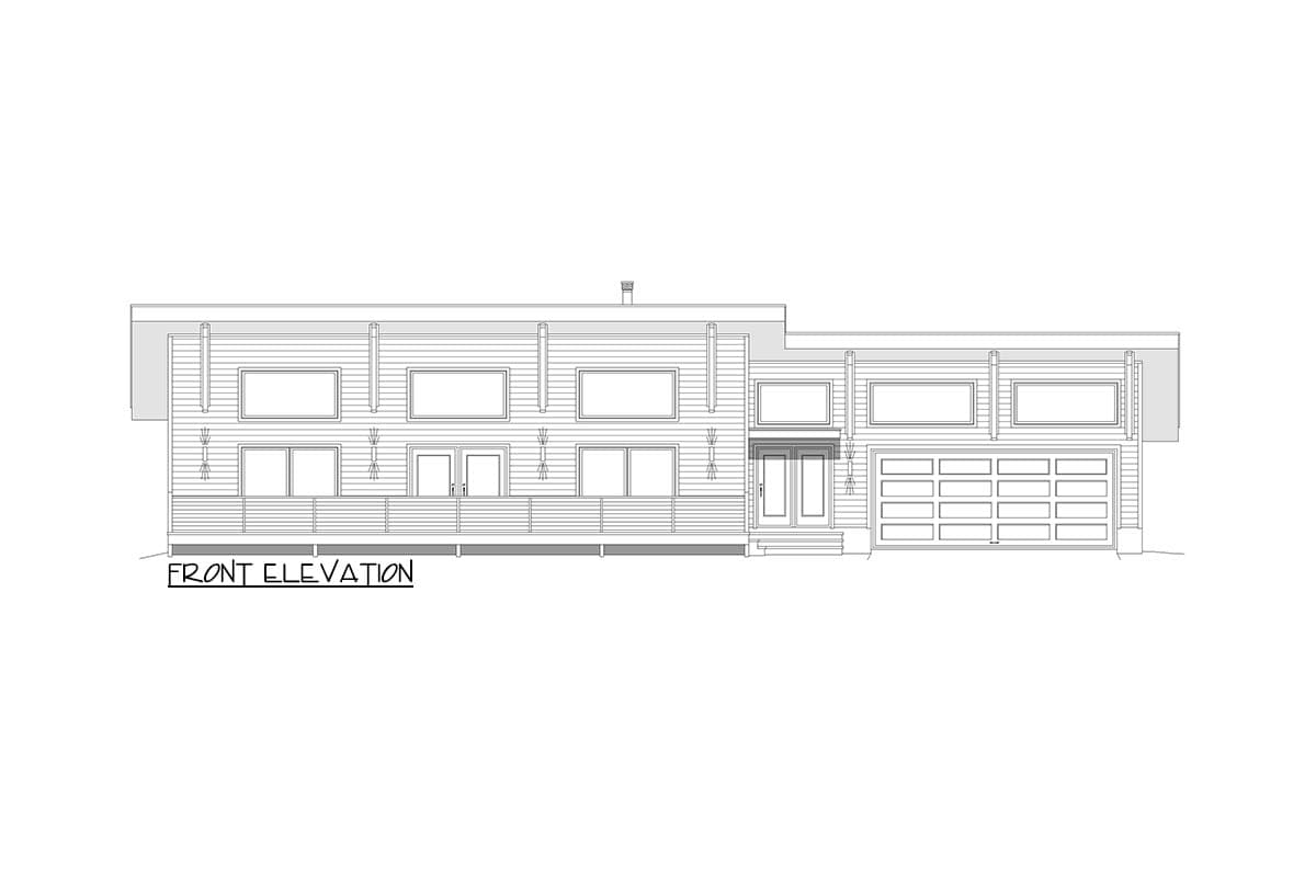 Plan 680192VR: Contemporary Lakehouse Plan with 16-Foot Sloped Ceiling and 4-Sided Fireplace - Image #35 - Contemporary, Mid Century Modern, Modern, Mountain, Northwest