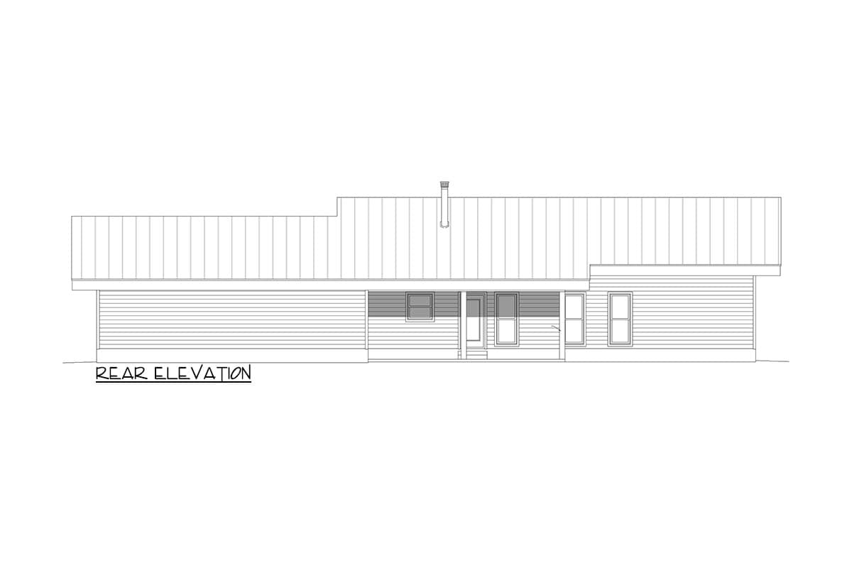 Plan 680192VR: Contemporary Lakehouse Plan with 16-Foot Sloped Ceiling and 4-Sided Fireplace - Image #37 - Contemporary, Mid Century Modern, Modern, Mountain, Northwest