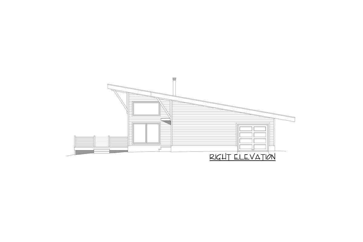 Plan 680192VR: Contemporary Lakehouse Plan with 16-Foot Sloped Ceiling and 4-Sided Fireplace - Image #38 - Contemporary, Mid Century Modern, Modern, Mountain, Northwest