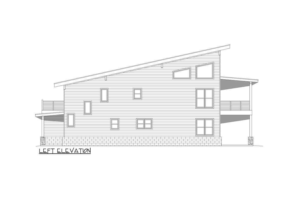 Plan 680193VR: Modern 2-Story Lake House Plan Under 2900 Square Feet with Two Master Suites - Image #4 - Contemporary, Mid Century Modern, Modern, Mountain, Rustic, Vacation