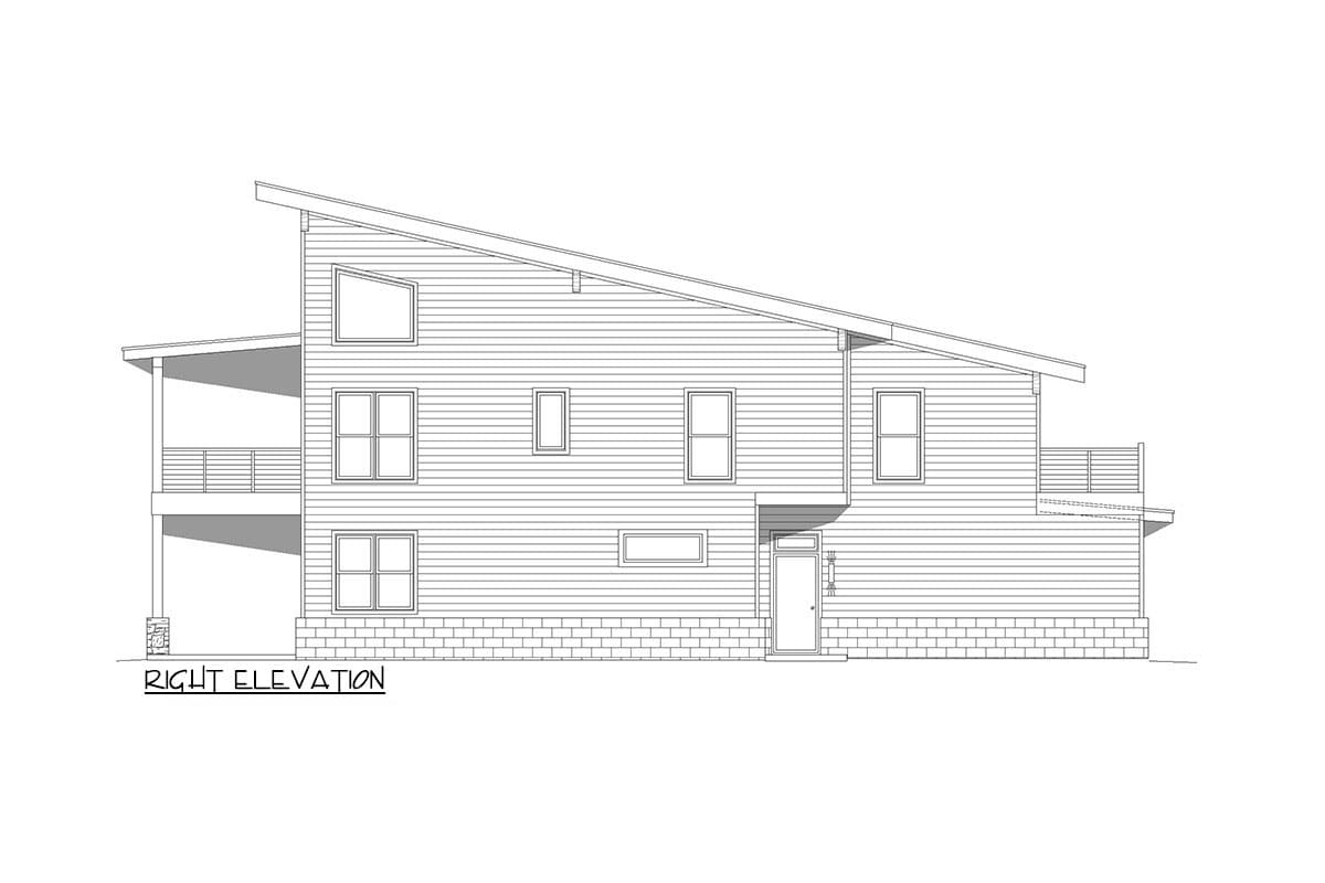 Plan 680193VR: Modern 2-Story Lake House Plan Under 2900 Square Feet with Two Master Suites - Image #6 - Contemporary, Mid Century Modern, Modern, Mountain, Rustic, Vacation