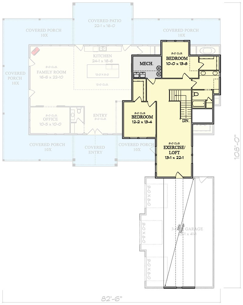 Plan 95228RW: Mountain Farmhouse Under 3800 Square Feet with Large 3-Car Garage and Wraparound Porch - Floor Plan - 2nd Floor - Country, Modern Farmhouse, Mountain, New American, Rustic