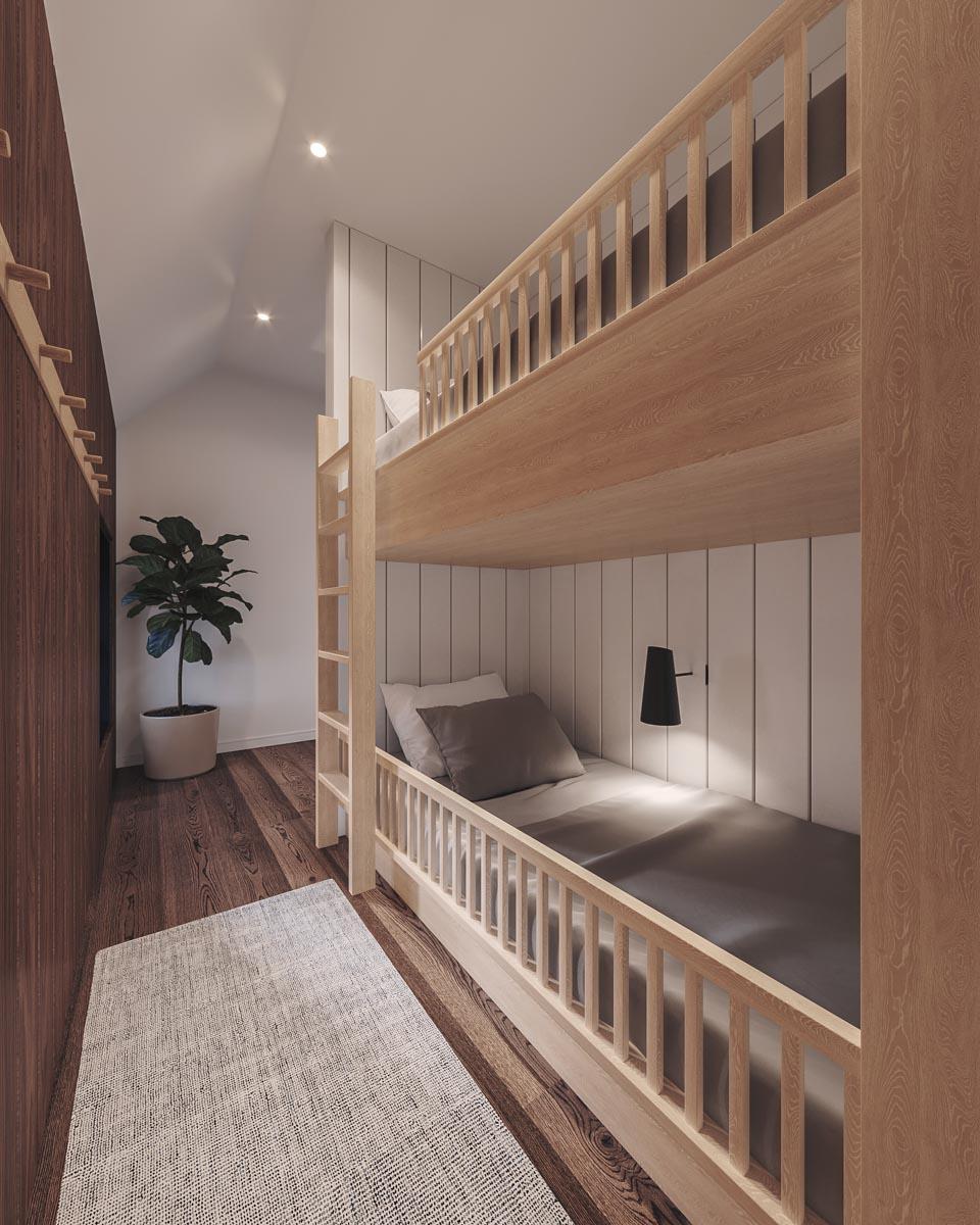Plan 22656DR: Compact Contemporary Cottage with Upstairs Master Suite with Private Terrace and Bunk Room - Image #19 - Contemporary, Cottage, New American, Rustic, Vacation