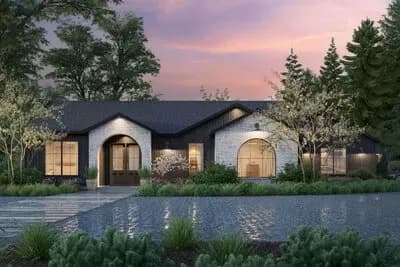 One-Story Transitional-Style Ranch Home Plan with 3 Beds Under 2000 Square Feet