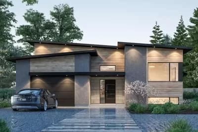 Mid-Century Modern House Plan Under 3000 Sq Ft with Daylight Basement and Laundry Chute