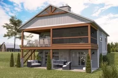 2 Bed Split Level Contemporary Cottage Under 2000 Sq Ft with Outdoor Space on Both Levels