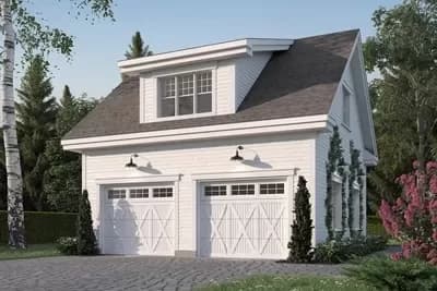 650 Square Foot Detached 2-Car Garage with Storage Above
