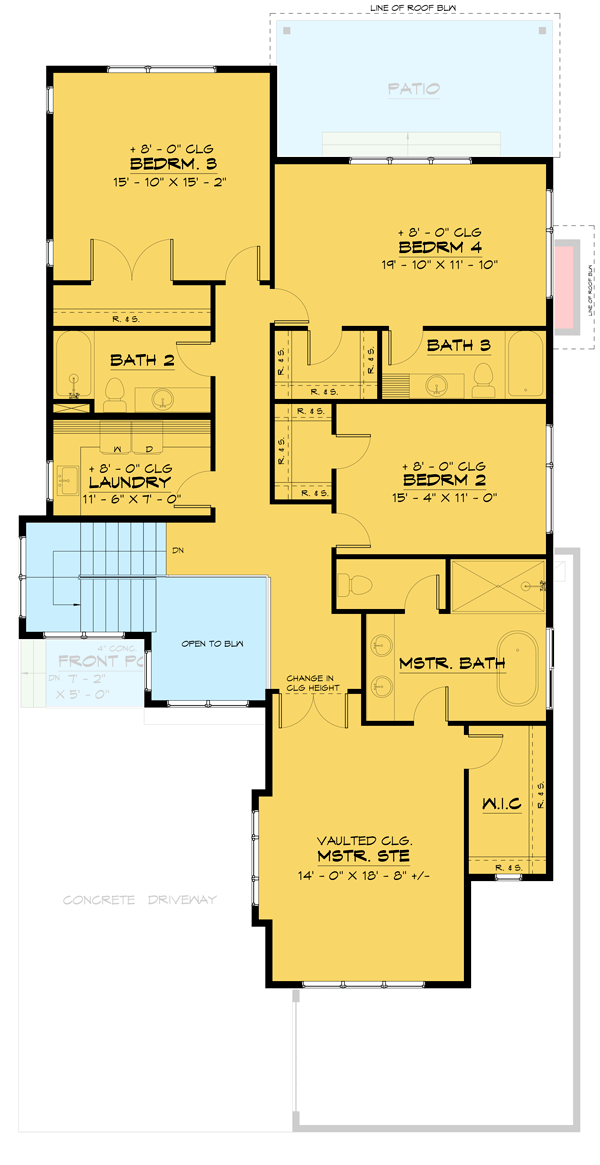 Plan 666226RAF: 3249 Square Foot Contemporary 2-Story House Plan with Main Floor Flex Room - Floor Plan - 2nd Floor - Contemporary, Modern, Northwest