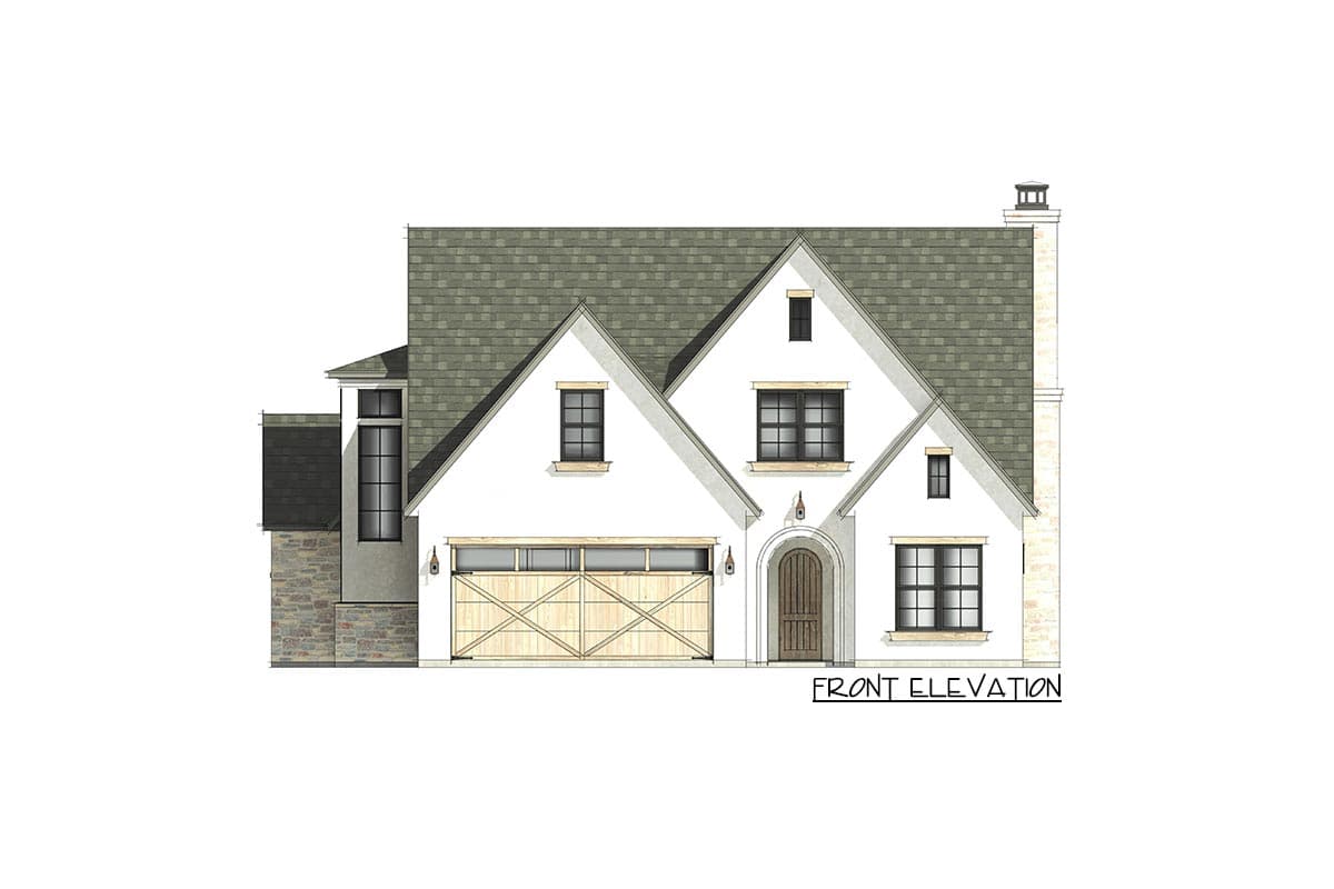 Plan 818079JSS: Transitional French Country House Plan with 2-Car Garage - Image #5 - European, Farmhouse, French Country, Modern Farmhouse, Transitional