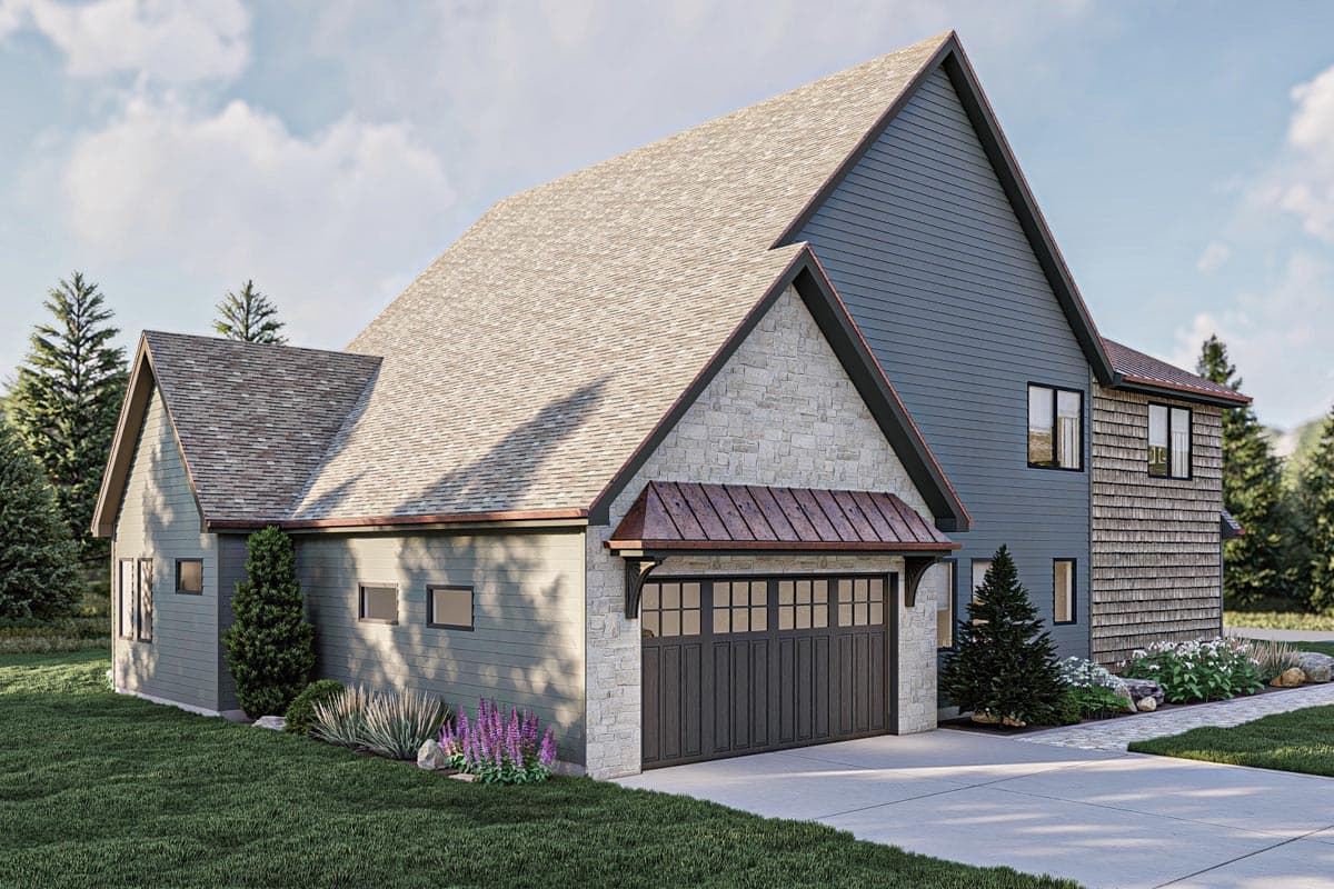 Plan 623284DJ: 3240 Square Foot Contemporary Tudor-Style House Plan with Vaulted Interior - Image #5 - European, New American, Transitional, Tudor