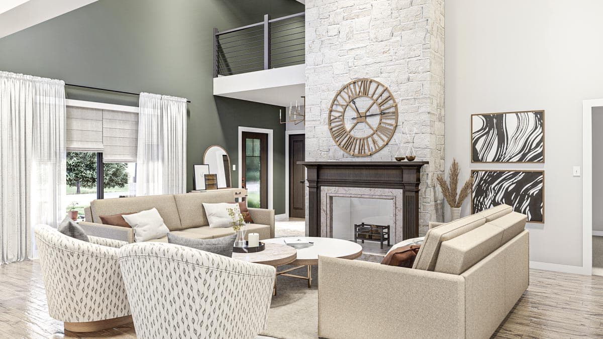 Plan 623284DJ: 3240 Square Foot Contemporary Tudor-Style House Plan with Vaulted Interior - Image #10 - European, New American, Transitional, Tudor