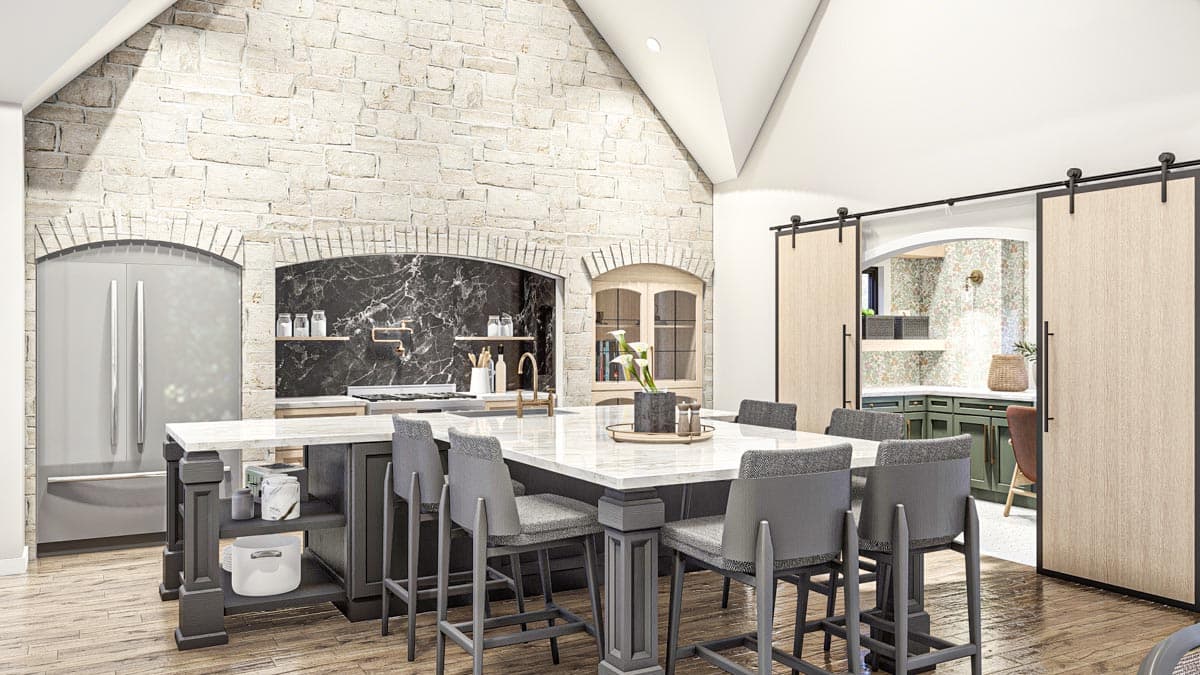 Plan 623284DJ: 3240 Square Foot Contemporary Tudor-Style House Plan with Vaulted Interior - Image #13 - European, New American, Transitional, Tudor