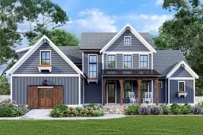 2900 Square Foot Farmhouse House Plan with Vaulted Interior and Bonus Room