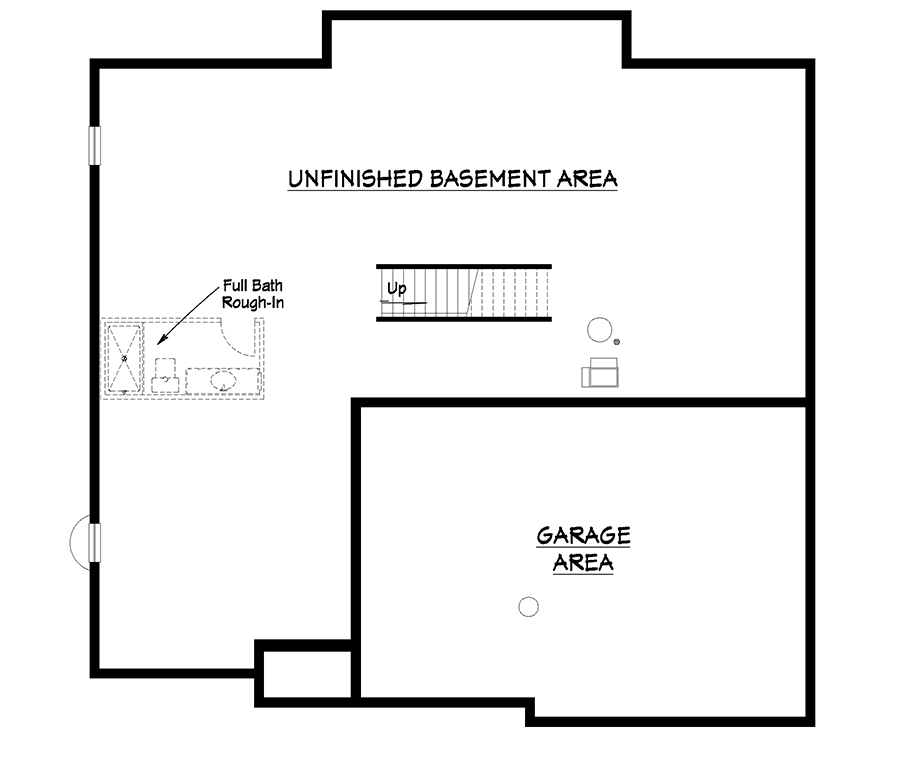 Plan 250108LRY: 2-Story House Plan Under 3400 Square Feet with Formal Dining and Upstairs Laundry - Floor Plan - Unfinished Basement  - Traditional