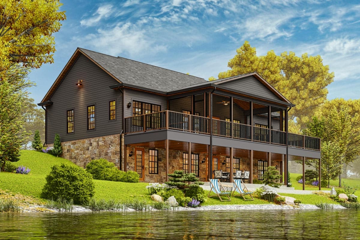 Plan 25819GE: Craftsman Cottage House Plan Under 1600 Sq Ft with Front and Rear Porches - Image #8 - Cabin, Cottage, Country, Craftsman, Ranch, Traditional